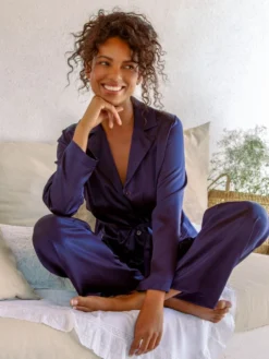 Seidenpyjama SOIE UNIE Von Marjolaine Basic Line -Pink Zebra seidenpyjama dunkelblau 3soi5533 0036 marjolaine 4