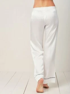 100% Seide Schlafanzug Elisabetha MOONLIGHT WHITE Von Radice -Pink Zebra seidenpyjama elisabetha moonlight white radice 7