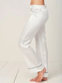 100% Seide Schlafanzug Elisabetha MOONLIGHT WHITE Von Radice -Pink Zebra seidenpyjama elisabetha moonlight white radice 8