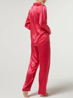 100% Seide Schlafanzug LAILA Klassisch Von Vivis -Pink Zebra seidenpyjama laila v00009 berry vivis 3 6 1