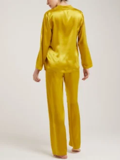 100% Seide Schlafanzug LAILA Klassisch Von Vivis -Pink Zebra seidenpyjama laila v00009 goldgruen vivis 2 6 1