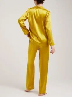 100% Seide Schlafanzug LAILA Klassisch Von Vivis -Pink Zebra seidenpyjama laila v00009 goldgruen vivis 3 6 1