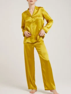 100% Seide Schlafanzug LAILA Klassisch Von Vivis -Pink Zebra seidenpyjama laila v00009 goldgruen vivis 6 6 1