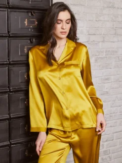 100% Seide Schlafanzug LAILA Klassisch Von Vivis -Pink Zebra seidenpyjama laila v00009 goldgruen vivis 6 1