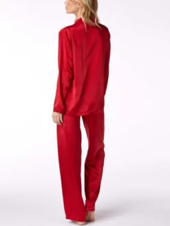 100% Seide Schlafanzug LAILA Klassisch Von Vivis -Pink Zebra seidenpyjama laila v00009 rot vivis 3 6 1