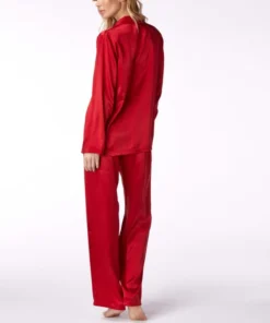 100% Seide Schlafanzug LAILA Klassisch Von Vivis -Pink Zebra seidenpyjama laila v00009 rot vivis 4 6 1