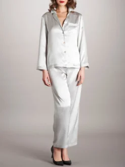 100% Seide Schlafanzug LAILA Klassisch Von Vivis -Pink Zebra seidenpyjama laila v00009 weiss vivis 2 6 1