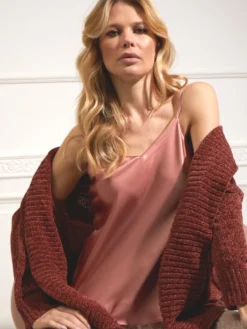 Seidentop CARLA 100% Seide Von Vivis -Pink Zebra seidentop carla v0001 tea rose vivis 5