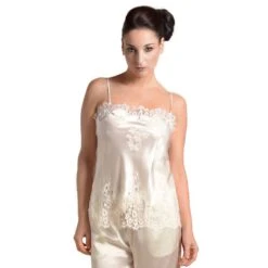 Seiden-Longtop JARDIN Mit Spitze Von Marjolaine -Pink Zebra seidentop jardin champagner weiss marjolaine 1 1 1 1 1