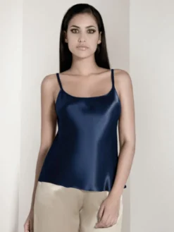 100% Seide Trägertop CLASSICO No. 2 Uni Von Luna Di Seta -Pink Zebra seidentop rundhals vlst08010 marine dunkelblau luna di seta 5 2
