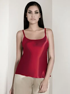 100% Seide Trägertop CLASSICO No. 2 Uni Von Luna Di Seta -Pink Zebra seidentop rundhals vlst08010 rubin rot luna di seta 5 2