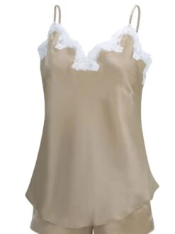 Seidentop SATIN + LACE Kurz Von Eva B. Bitzer -Pink Zebra seidentop satin lace 29314413 skin weiss bitzer