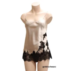 Seidentop STARSHINE Schwarz Oder Gold Spitze Von Gattina 8 Seidentop STARSHINE Schwarz Oder Gold Spitze Von Gattina -Pink Zebra seidentop star shine gold schwarz gattina dessous f 5