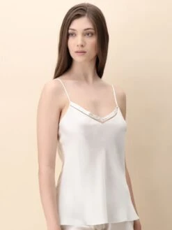 Seidentop JEWELS Elfenbeinweiss Aus 100% Seide Von Luna Di Seta -Pink Zebra seidentop weiss vlst60895 luna di seta 6