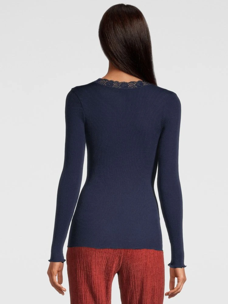 Merinowolle-Seide Langarm-Shirt Gerippt Basic Von Oscalito 8 Merinowolle-Seide Langarm-Shirt Gerippt Basic Von Oscalito – Bild 6