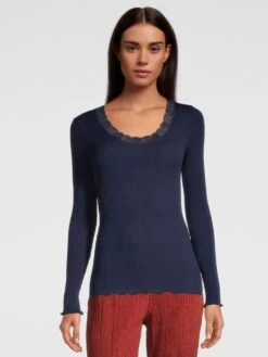 Merinowolle-Seide Langarm-Shirt Gerippt Basic Von Oscalito 14 Merinowolle-Seide Langarm-Shirt Gerippt Basic Von Oscalito -Pink Zebra shirt 3416 dunkelblau oscalito