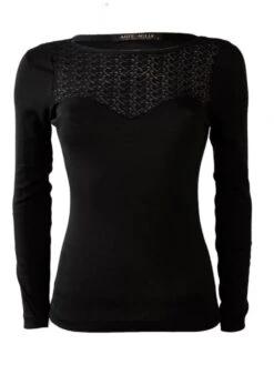 Wolle-Seide LANGARM SHIRT Mit Spitze Von Artimaglia -Pink Zebra shirt spitze 80004 nero artimaglia