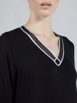 Modal Sleepshirt WKND No. 4 Knielang Schwarz-puder Von Verdiani -Pink Zebra sleepshirt modal schwarz 3608 verdiani weekend 3