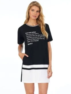 Sleepshirt LEAVING OUR MARK Von DKNY Sleepwear -Pink Zebra sleepshirt schwarz weiss yi2322410 001 dkny 1 1