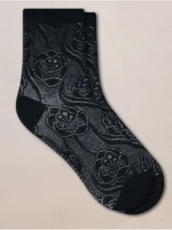 Damen Seidensocken Blumenmuster Mit 72% Seide Von Bleuforêt 12 Damen Seidensocken Blumenmuster Mit 72% Seide Von Bleuforêt -Pink Zebra socken seide blumenmuster kurz 6529 schwarz bleuforet 2