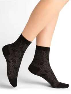 Damen Seidensocken Blumenmuster Mit 71% Seide Von Bleuforêt -Pink Zebra soeckchen seide spitze 6272 schwarz bleuforet