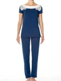 Sommer Pyjama CAMILLA Blau-weiß Aus Modal Von Imec 5 Sommer Pyjama CAMILLA Blau-weiß Aus Modal Von Imec -Pink Zebra sommer pyjama modal blau camilla 72181 imec 1