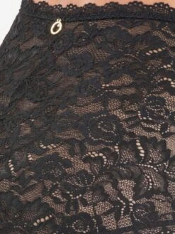 Hoher Slip ROSESSENCE HK Spitze Von Aubade -Pink Zebra spitze dessous hk24 5 noir schwarz rosessence aubade