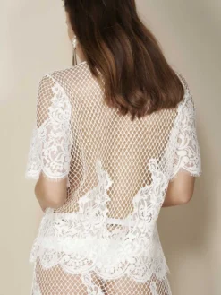 Shirt VALENTINA Aus Netzstoff Von Escora -Pink Zebra spitze shirt 1731 e277 620 weiss escora 2 5