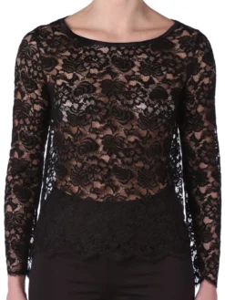 Spitze Shirt EMMA Schwarz Mit Viscose Von Imec -Pink Zebra spitzentop langarm schwarz 73792 emma imec 4 1