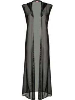 Strandkaftan GLAM GODESS BLACK ROBE Von Eniqua -Pink Zebra strand robe schwarz glam glitter godess 318054 eniqua 3