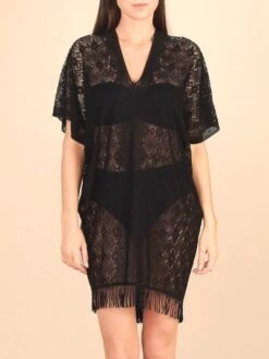 Spitze Strandtunika YLEE 23 Von Pain De Sucre -Pink Zebra strand tunika ylee spitze schwarz pain de sucre 2