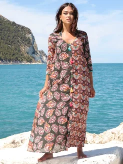 Strandkleid Mit Seide BERENICE VERDE Schwarz-bunt Von Laetitia Beachwear 10 Strandkleid Mit Seide BERENICE VERDE Schwarz-bunt Von Laetitia Beachwear -Pink Zebra strandkaftan seidenbatist verde b145 laetitia beachwear