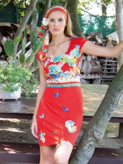 Viscose Strandkleid PAPILLON No. 2 Von Chiara Fiorini -Pink Zebra strandkleid rot viscose cf614 chiara fiorini 3