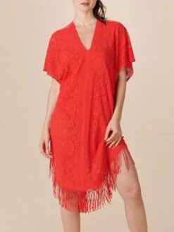 Spitze Strandtunika JESSE 20 Einfarbig Von Pain De Sucre -Pink Zebra strandtunika jesse spitze leuchtend rot pain de sucre 1 1