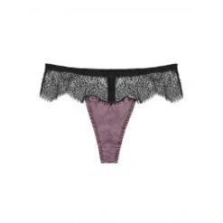 String ANIA SOIE TOURBE Violett-schwarz Von Cadolle Mit Seide