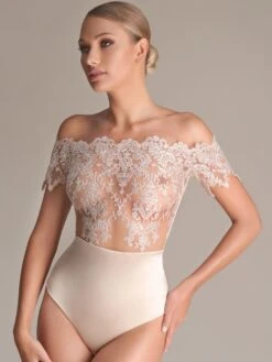 Kurzarm Stringbody Gold-creme Von Prelude Milano -Pink Zebra string body satin spitze gold yh243n prelude milano 2