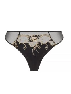 Knapper Slip EBLOUISSANTE ICONE Mit Seide In Schwarz Von Lise Charmel -Pink Zebra string eblouissante icone acj0030 schwarz 1