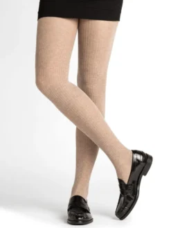 Ripp-Strumpfhose Mit Kaschmir Von Bleuforêt -Pink Zebra strumpfhose baumwolle kaschmir seide rippstrick 3210 beige bleuforet 2 4 1