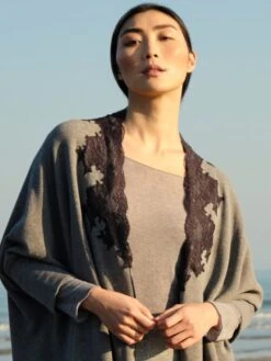 Langarm-Shirt VISCOSE MIX Fein Mit Kaschmir Von Chiara Fiorini -Pink Zebra top langarm kaschmir viscose grigio cf1360 chiara fiorini 2 2 6 1