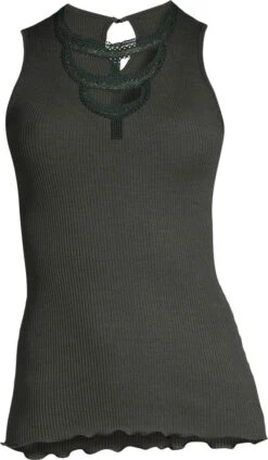 Merinowolle-Seide Trägertop Mit Glitzer Gerippt Von Oscalito -Pink Zebra top lurex spitze gruen 6660 oscalito 3