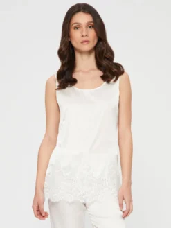 Seidentop Camisole SETA No. 11 Mit Spitze Edel Von Chiara Fiorini -Pink Zebra top seide elfenbein weiss gc189 chiara fiorini 3 1 1 1