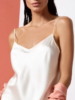 Seidentop CARLA 100% Seide Uni Von Vivis -Pink Zebra top weiss vivis 2 1