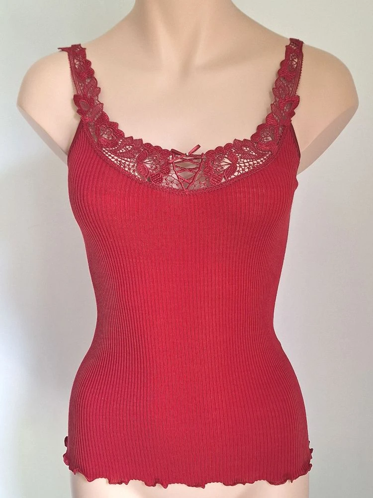 Merinowolle-Seide TRÄGER-TOP Mit Spitze Von Artimaglia 4 Merinowolle-Seide TRÄGER-TOP Mit Spitze Von Artimaglia – Bild 2