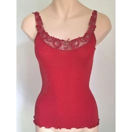 Merinowolle-Seide TRÄGER-TOP Mit Spitze Von Artimaglia 3 Merinowolle-Seide TRÄGER-TOP Mit Spitze Von Artimaglia