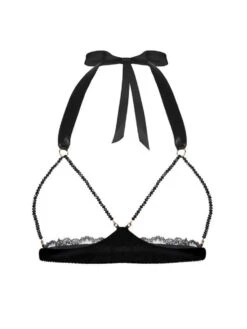 Offener Triangel-BH GEISHA SG Mit Schmuck-Kristallen Von Cadolle -Pink Zebra triangle geisha perles noir 4500ab cadolle 2 1