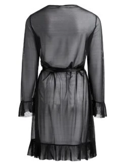 Morgenmantel Mit Rüschen FABIANA Schwarz Von Escora -Pink Zebra tuell morgenmantel fabiana 1673 e255 escora 2