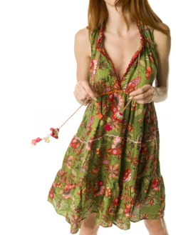 Tunikakleid Mit Seide DAFNE Olivgrün Von Laetitia Beachwear -Pink Zebra tunika dj131 04 verde laetitia beachwear 4