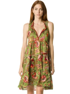 Tunikakleid Mit Seide DAFNE Olivgrün Von Laetitia Beachwear -Pink Zebra tunika dj131 04 verde laetitia beachwear 6