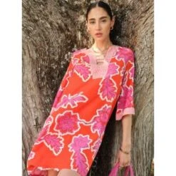 Tunika Aurora Viscose Rot-rosa Von Chiara Fiorini