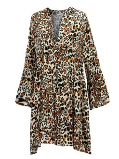 100% Seide Tunika Kleid LEONISSIMA Von Eva B. Bitzer -Pink Zebra tunikakleid seide leo print 20312279 leonissima eva b bitzer